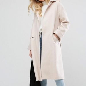 ASOS Hooded Belted Shawl Collar Coat